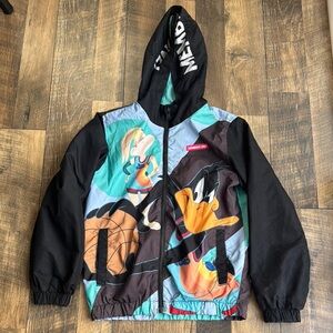 MEMBERS ONLY l Kids Space Jam Looney Tunes Black Hooded Jacket 10/12